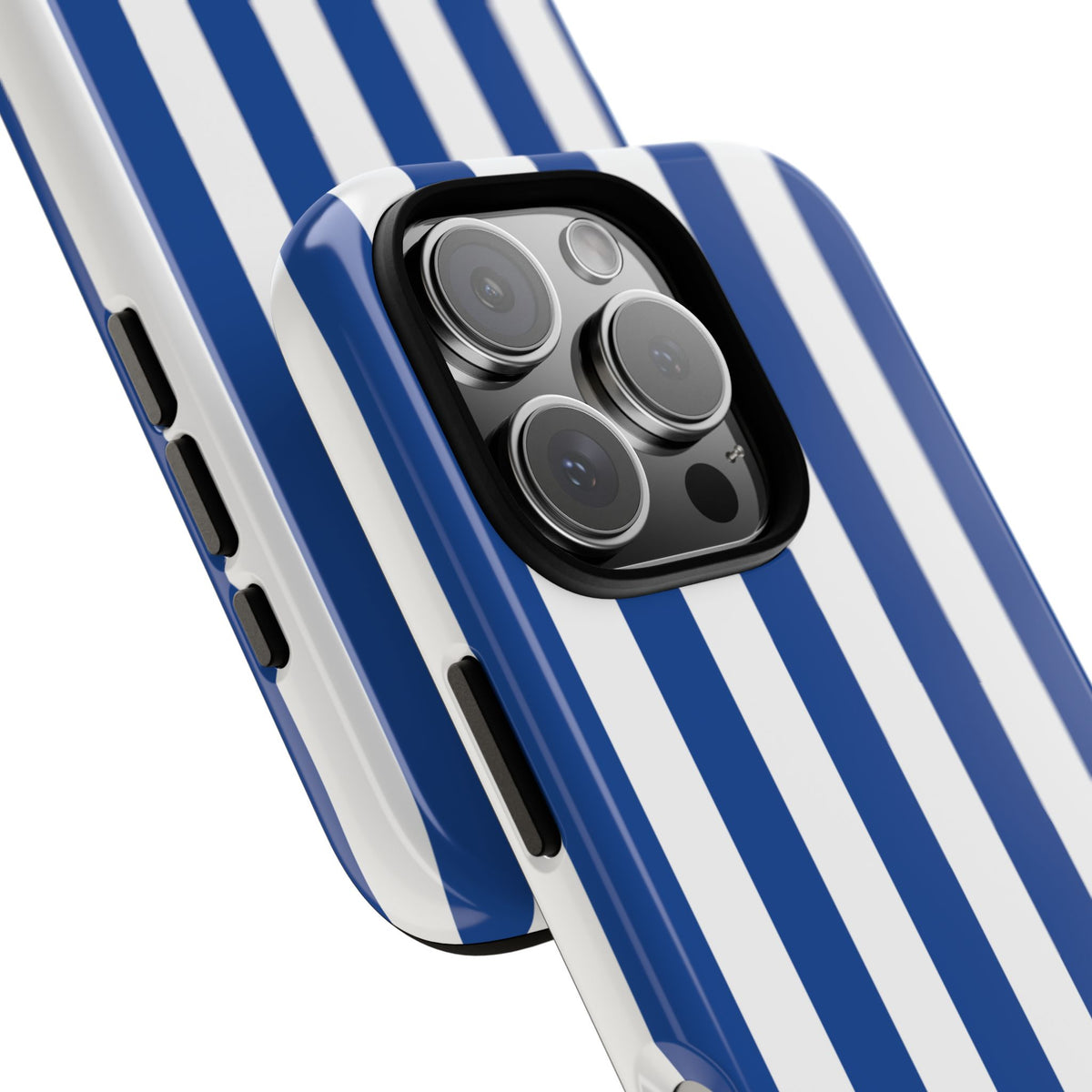 Simple Blue & White Stripe Pattern Phone Case - White Phone Case