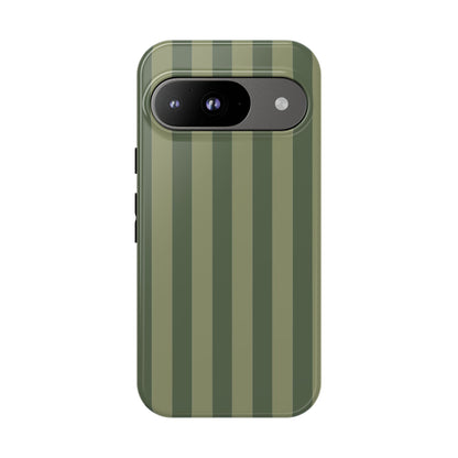 Google Pixel 9 / Glossy Phone Case - ’Green Stripe Pattern’ Phone Case