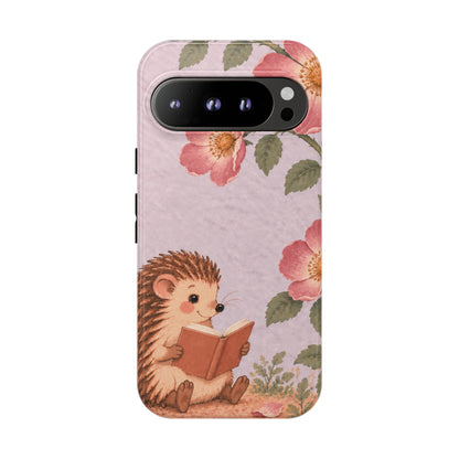 Whimsical Lilac Hedgehog and Wild Rose Phone Case - Purple Phone Case - Google Pixel 9 Pro / Glossy