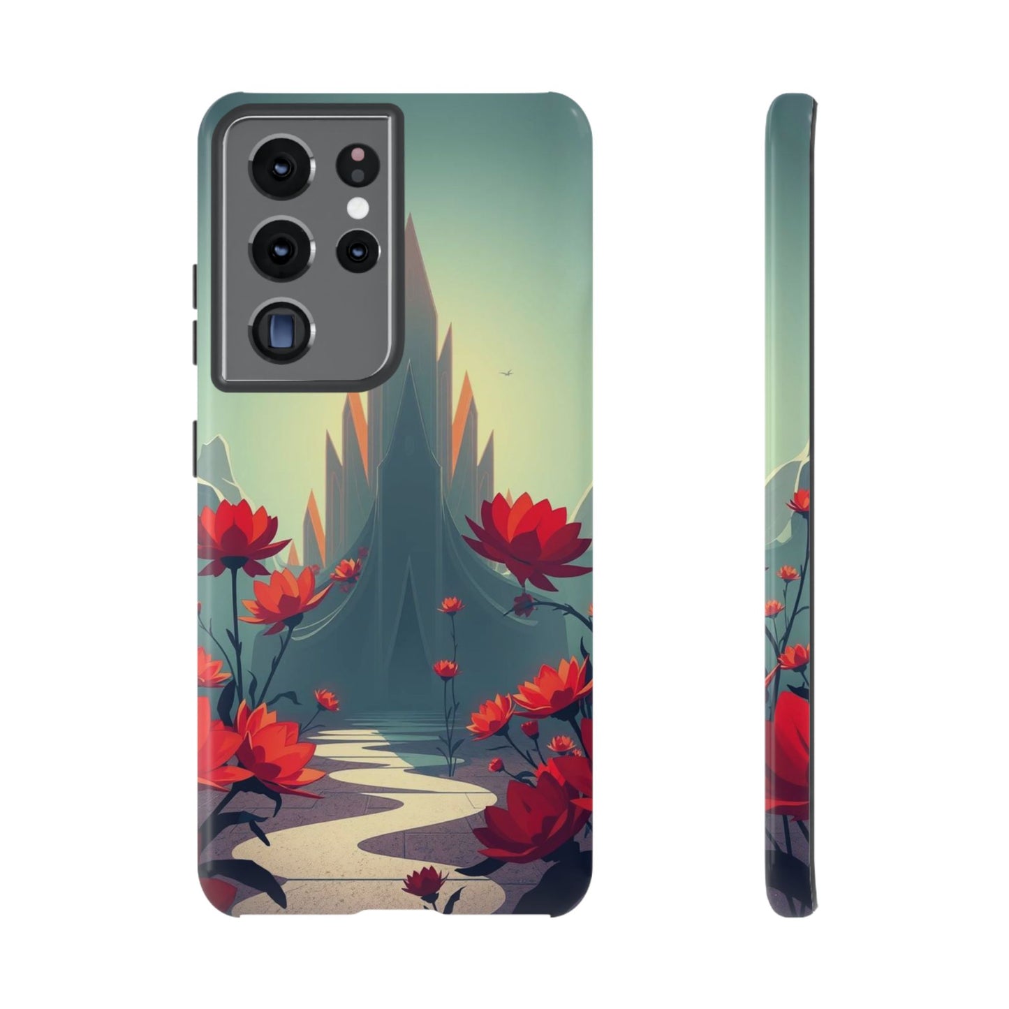 Samsung Galaxy S21 Ultra / Glossy Phone Case - Gothic Alien Garden Design Phone Case