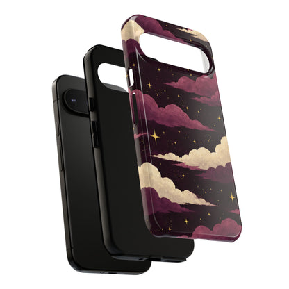 Illustrated Plum Clouds & Stars Phone Case