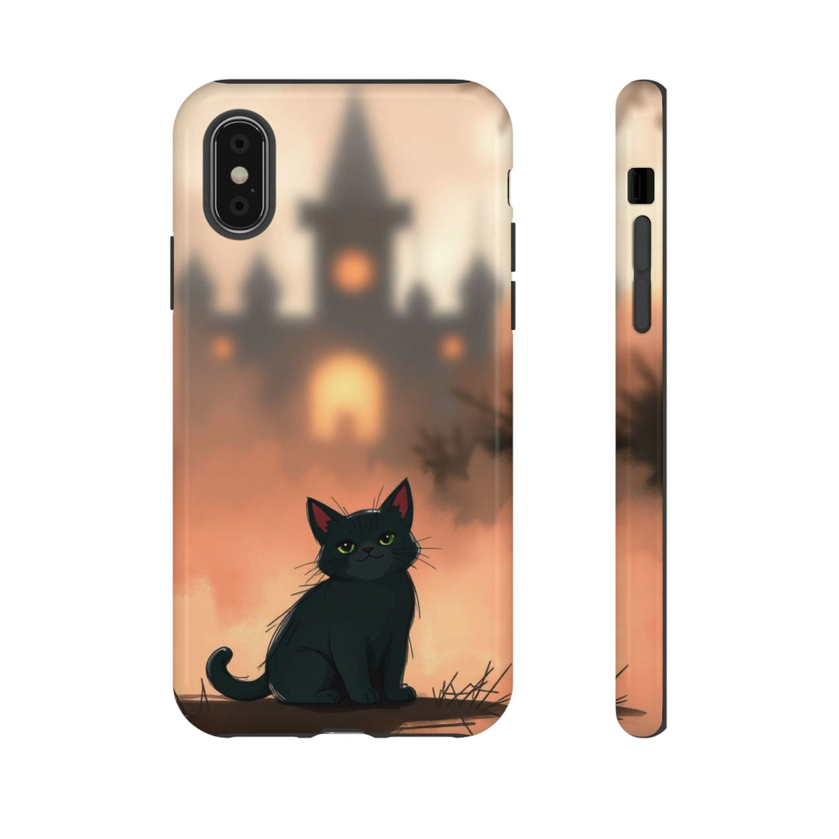 Cute Gothic Cat Design Phone Case - Multicolor Phone Case - iPhone X / Glossy