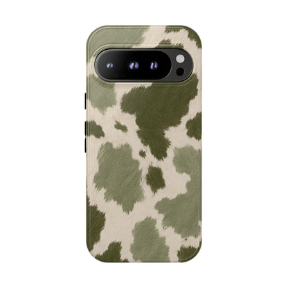 Stylish Olive Green Cow Print Phone Case
