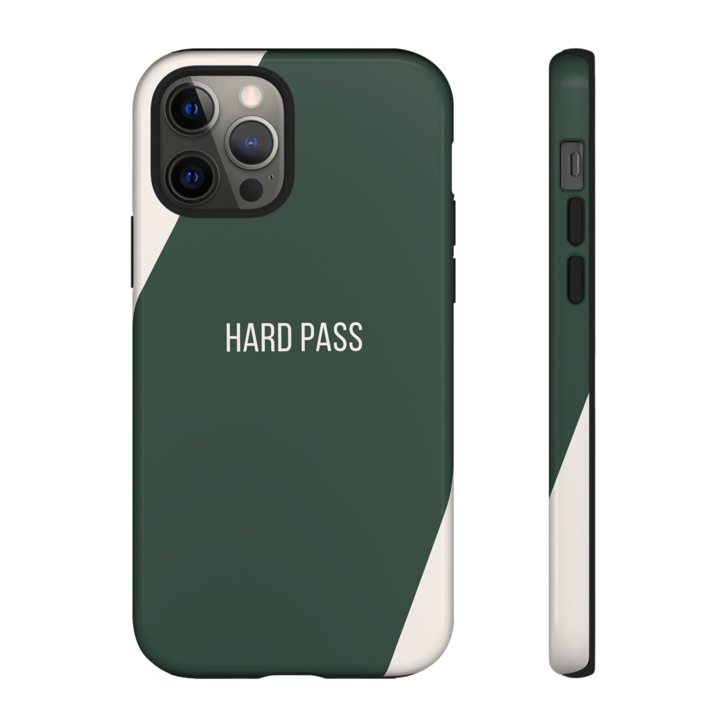 iPhone 12 Pro / Glossy Phone Case - Sassy Statement Case ’Hard Pass’ in Green & White
