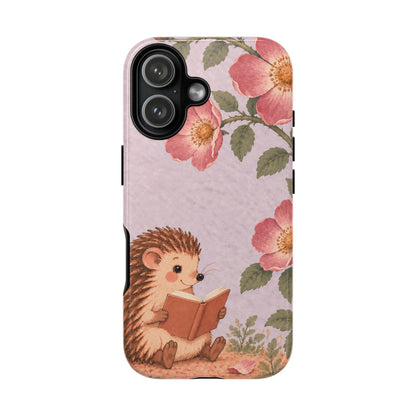 Whimsical Lilac Hedgehog and Wild Rose Phone Case - Purple Phone Case - iPhone 17 / Glossy