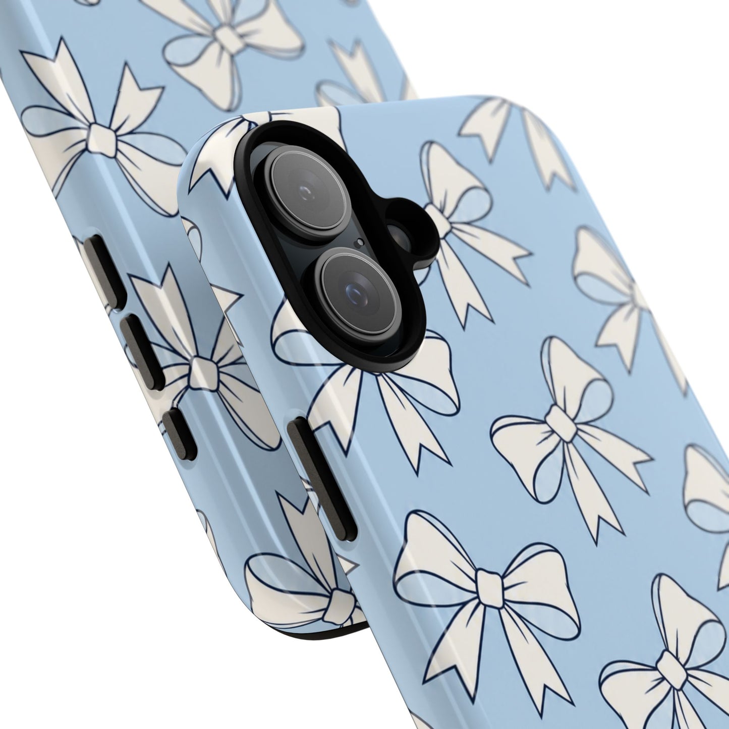 Chic Powder Blue Bow Pattern Phone Case