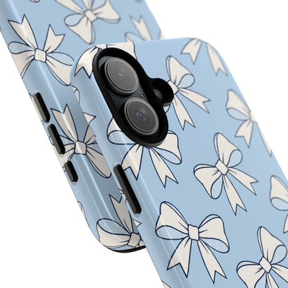 Chic Powder Blue Bow Pattern Phone Case