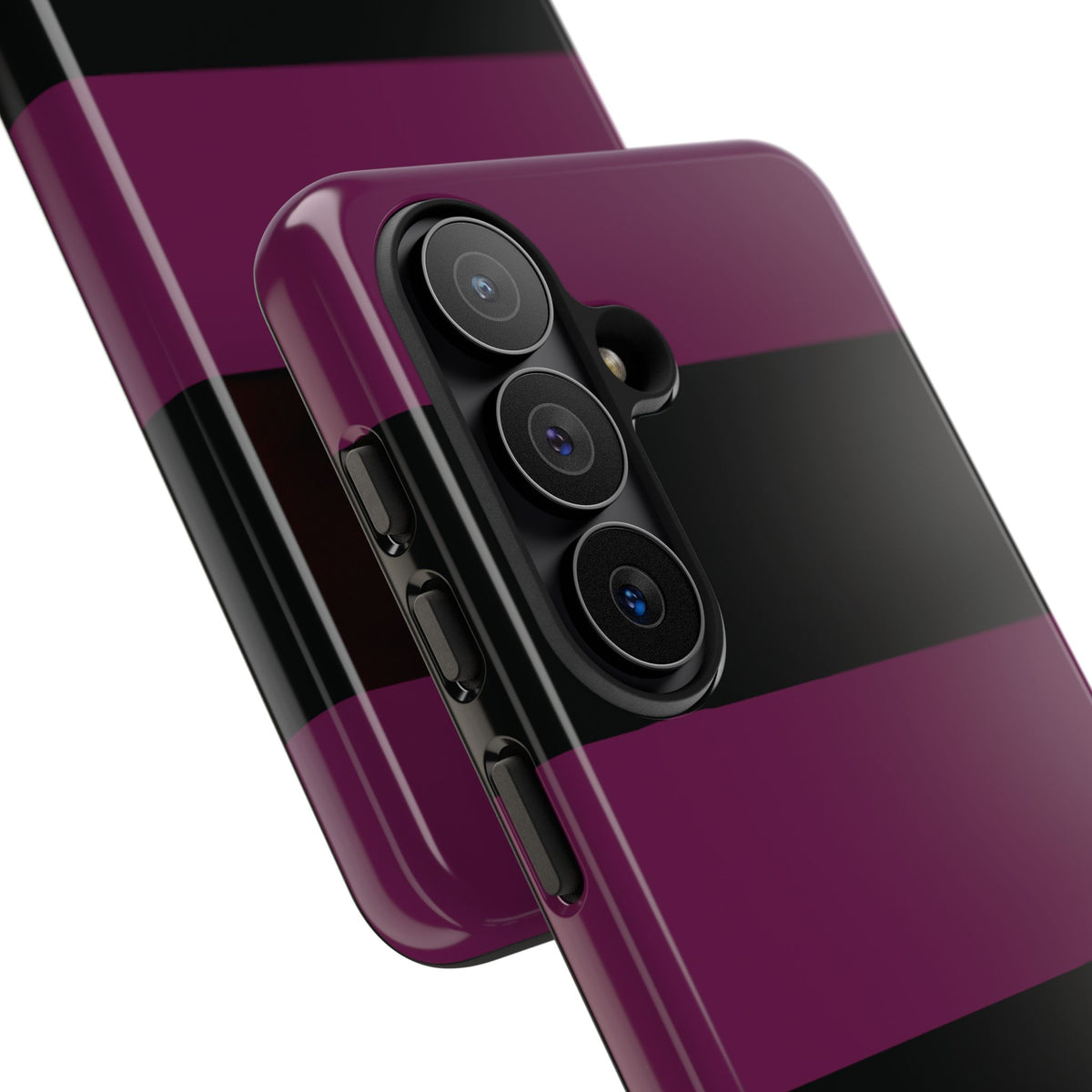 Purple & Black Horizontal Stripe Pattern Phone Case - Purple Phone Case