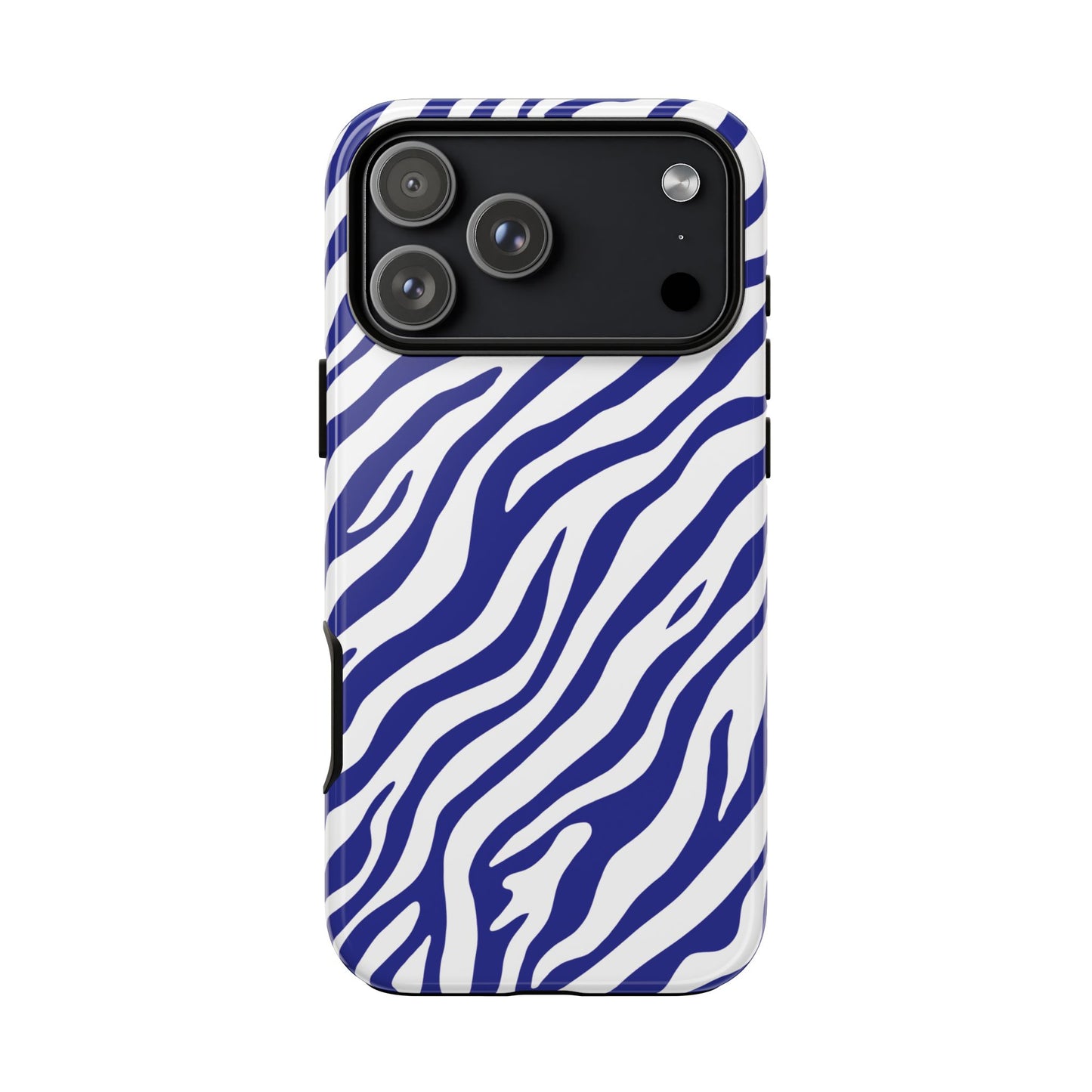 Stylish Electric Blue Zebra Print Phone Case