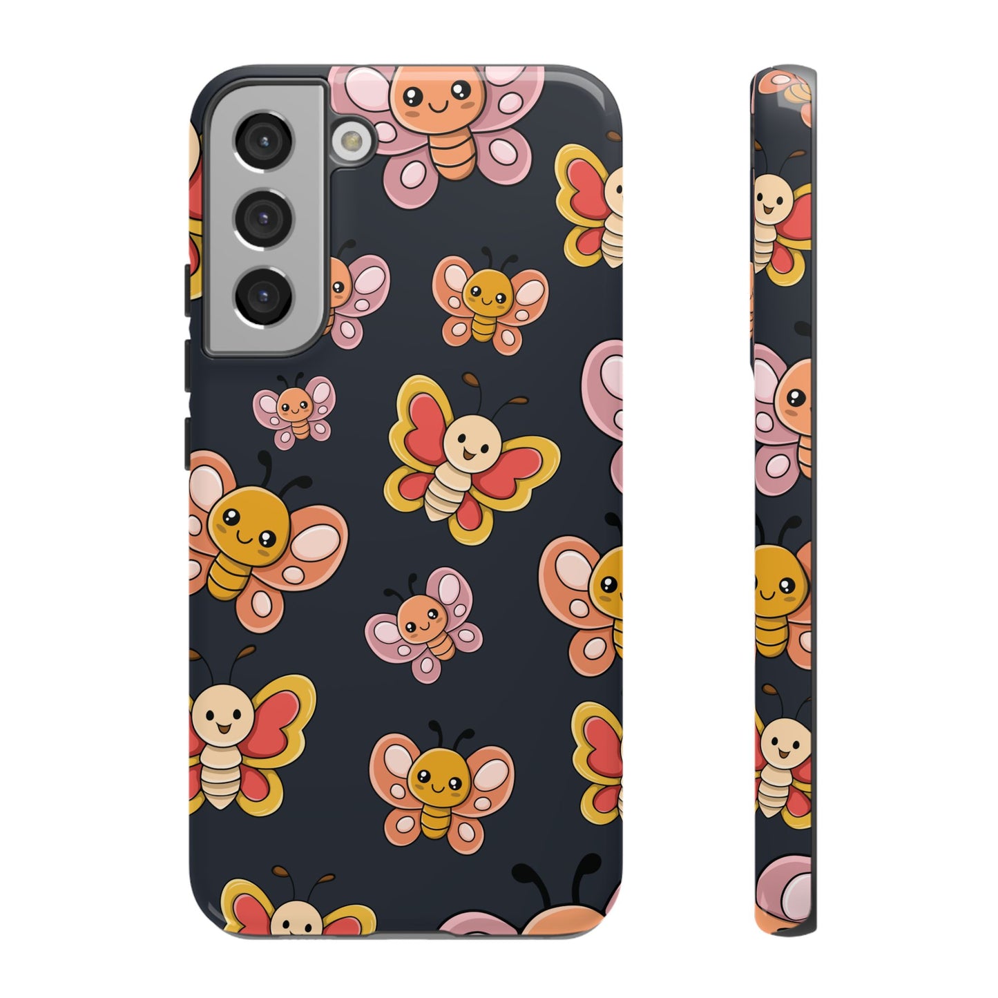 Grey Butterfly Sticker Design Phone Case - Grey Phone Case - Samsung Galaxy S22 Plus / Glossy
