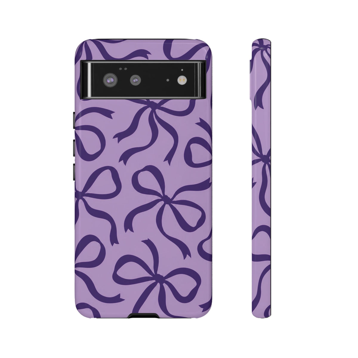 Bold Lilac and Deep Purple Bow Pattern Phone Case
