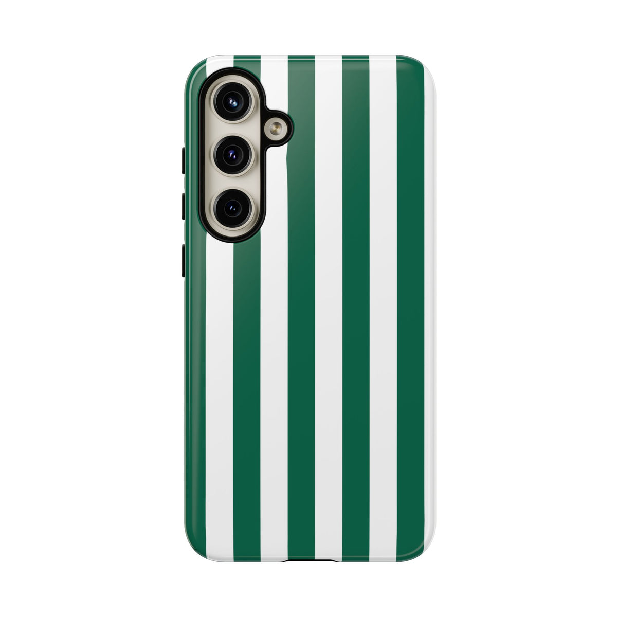 Simple Green & White Stripe Pattern Phone Case - Green Phone Case - Samsung Galaxy S24 Plus / Glossy