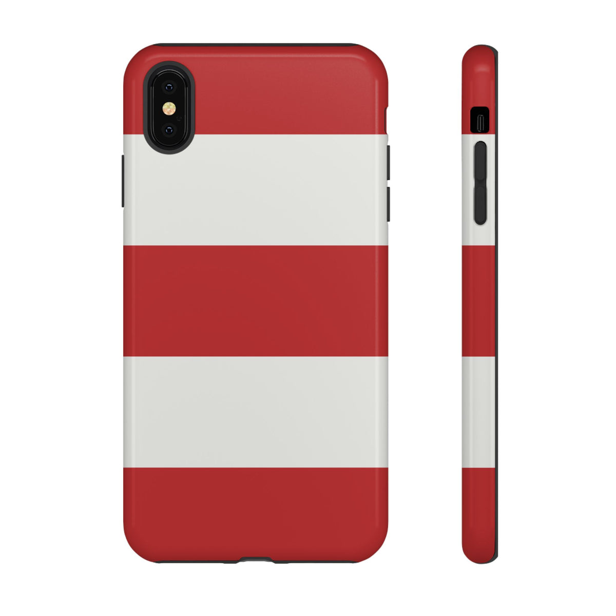 Red & White Horizontal Stripe Pattern Phone Case - Red Phone Case - iPhone XS MAX / Glossy