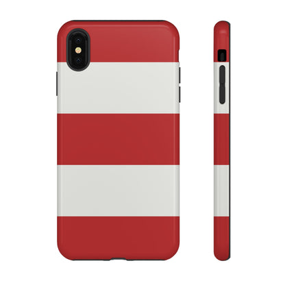 Red & White Horizontal Stripe Pattern Phone Case - Red Phone Case - iPhone XS MAX / Glossy