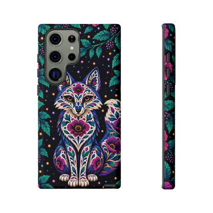 Vibrant Purple and Teal Calavera Fox Phone Case - Multicolor Phone Case - Samsung Galaxy S23 Ultra / Glossy