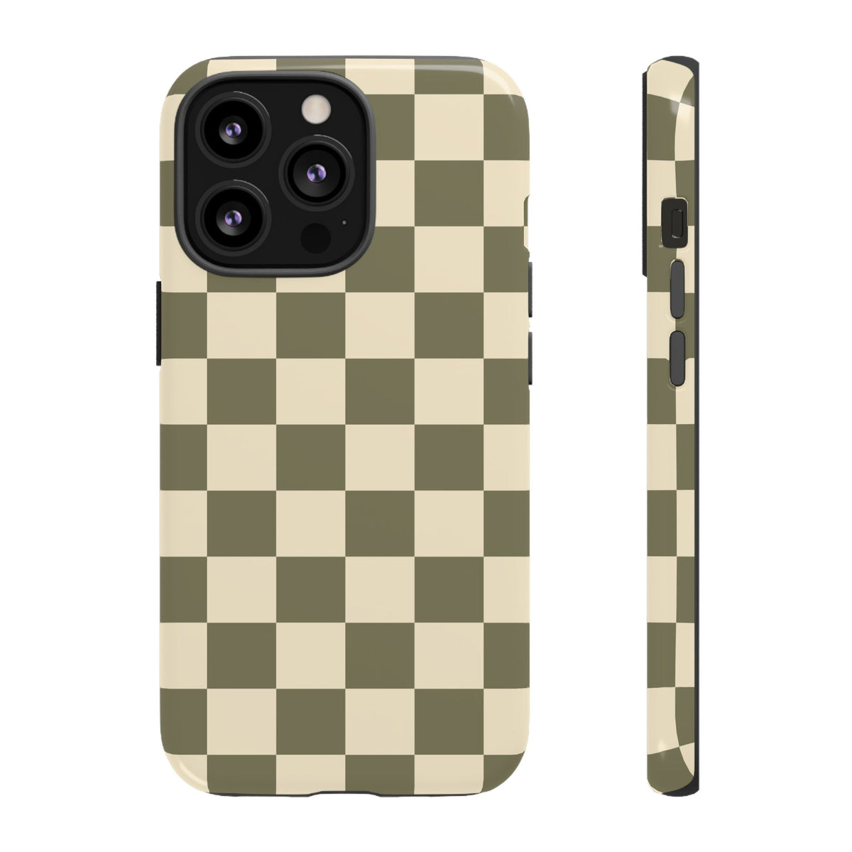 Green Checked Pattern Phone Case - Green Phone Case - iPhone 13 Pro / Glossy