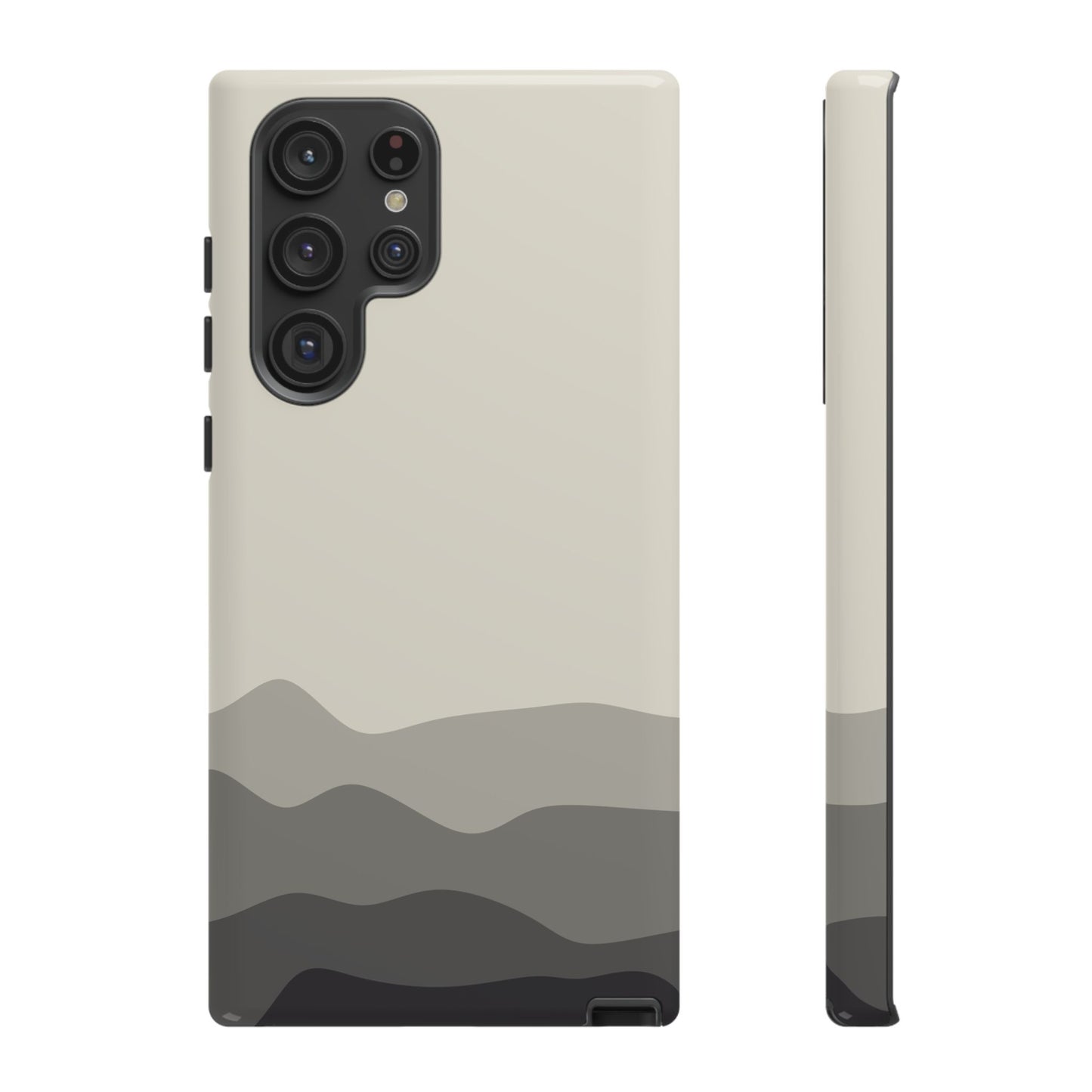 Ivory Abstract Waves Protective Phone Case - White Phone Case - Samsung Galaxy S22 Ultra / Glossy