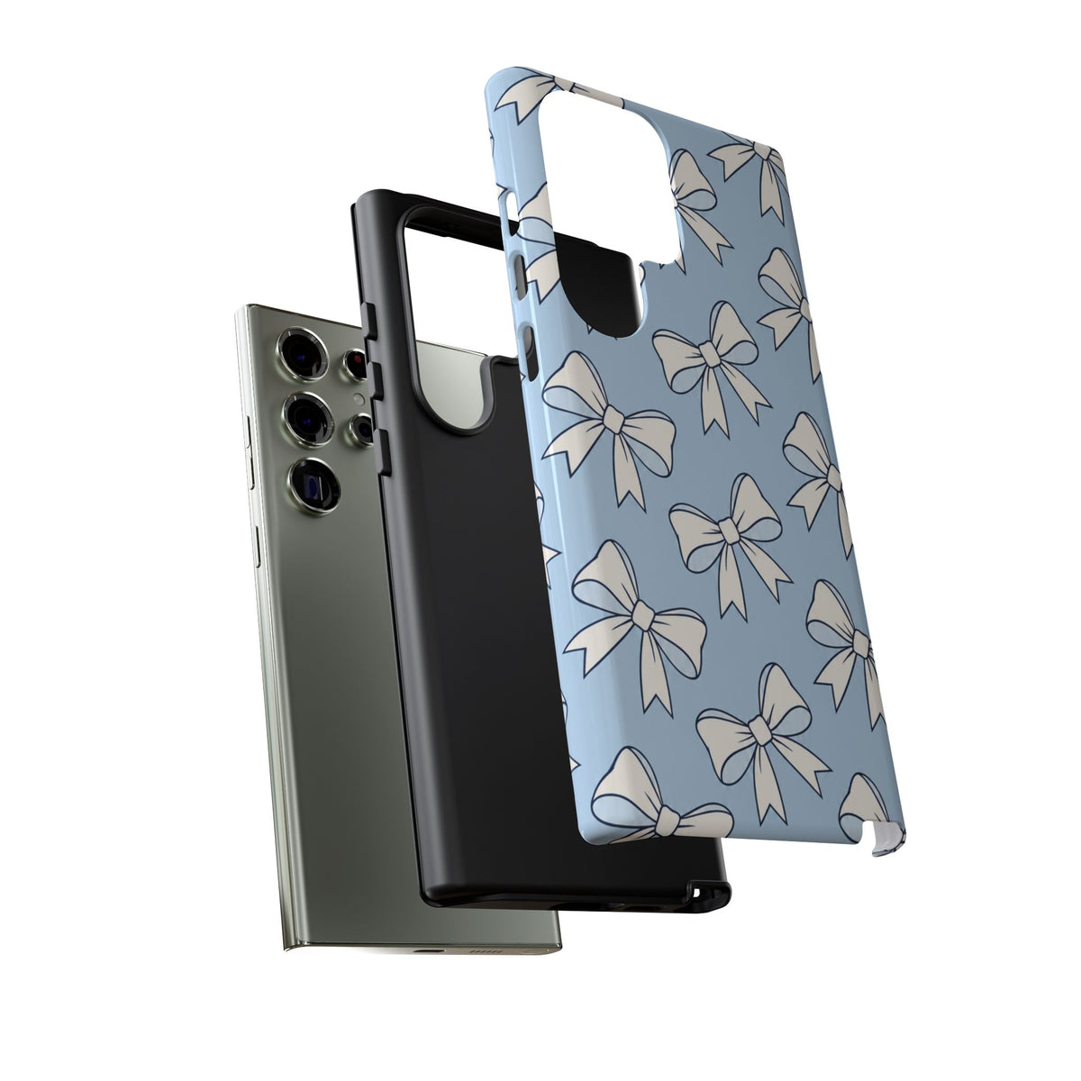 Chic Powder Blue Bow Pattern Phone Case