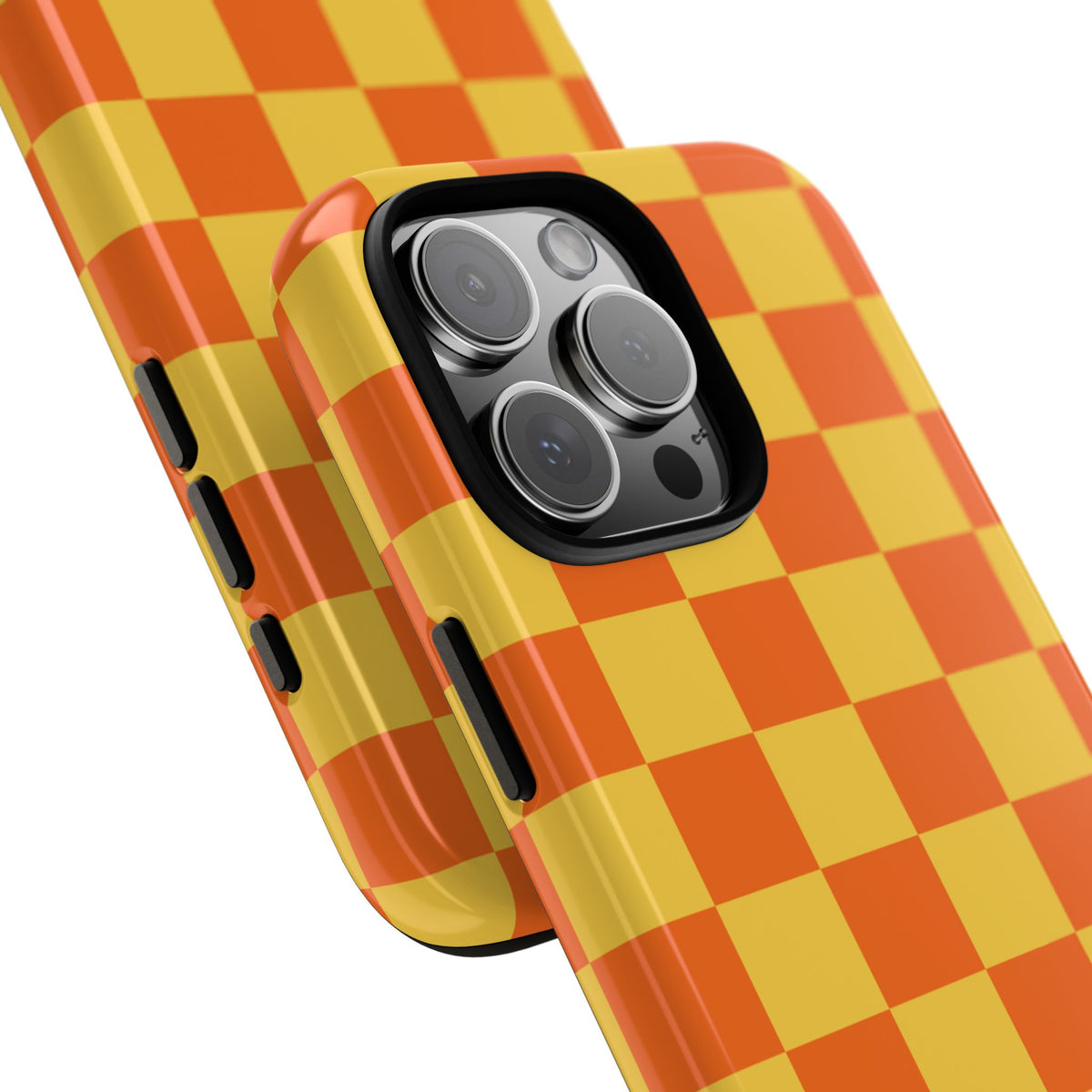 Trendy Orange & Yellow Checked Pattern Phone Case - Orange Phone Case