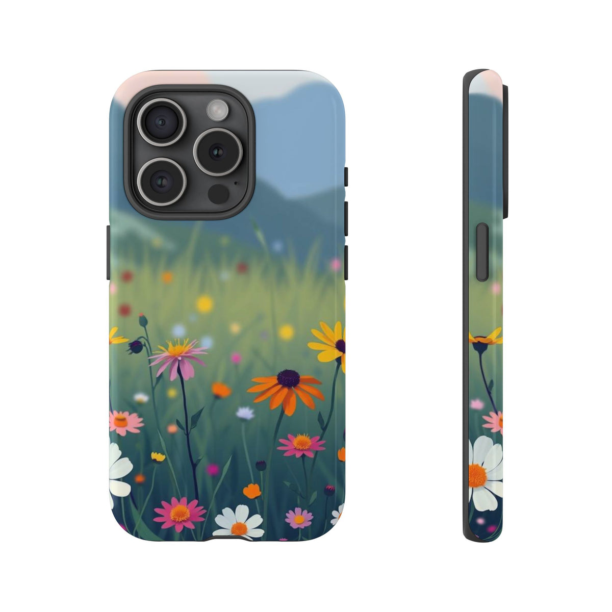 Vibrant Meadow Design Phone Case - Multicolor Phone Case - iPhone 15 Pro / Glossy