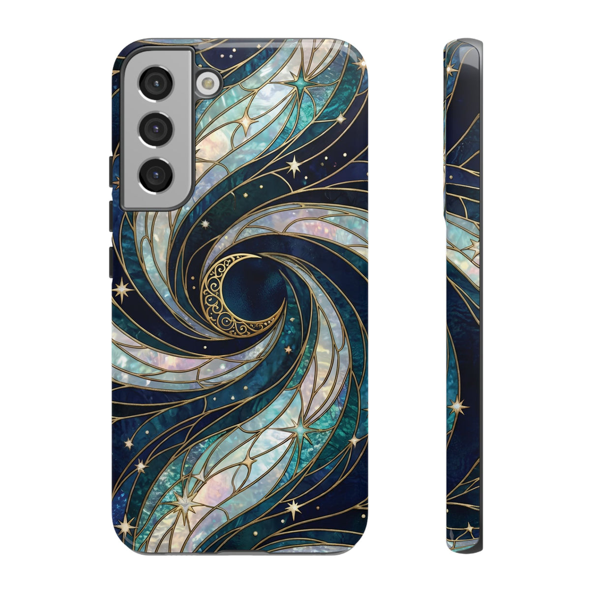 Elegant Navy & Teal Celestial Swirl Phone Case