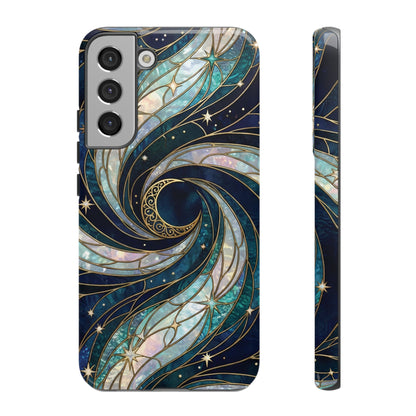 Elegant Navy & Teal Celestial Swirl Phone Case