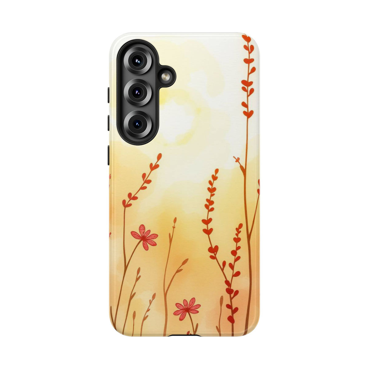 Boho Chic Watercolour Wildflower Dusk Pattern Phone Case - Multicolor Phone Case - Samsung Galaxy S25 Plus / Glossy