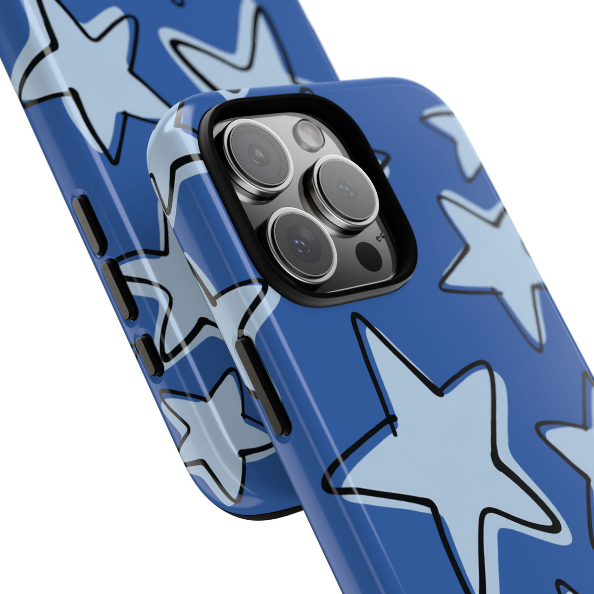 Cobalt Blue Doodle Star Phone Case