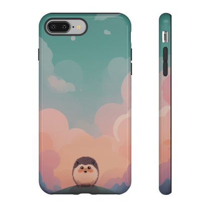 iPhone 8 Plus / Glossy Phone Case - Cute Hedgehog & Cloud Design Phone Case