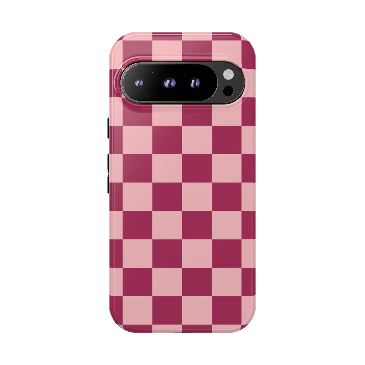 Pink Checked Pattern Phone Case - Pink Phone Case - Google Pixel 9 Pro / Glossy