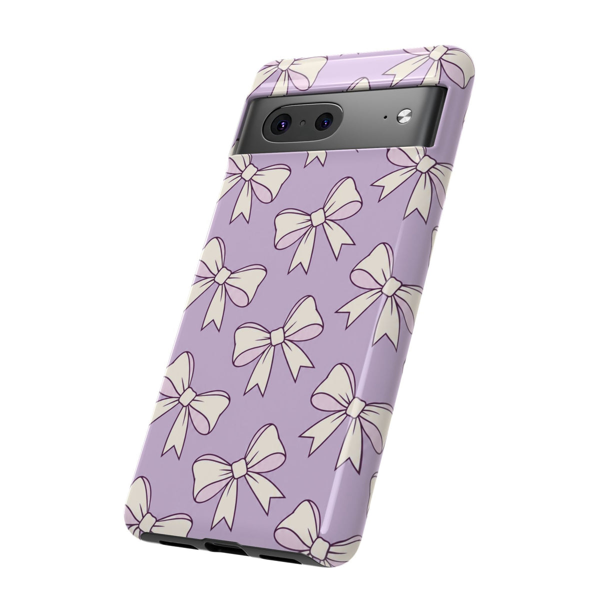 Chic Lilac Bow Pattern Phone Case