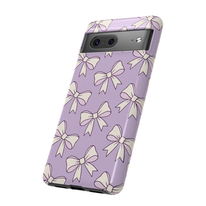 Chic Lilac Bow Pattern Phone Case