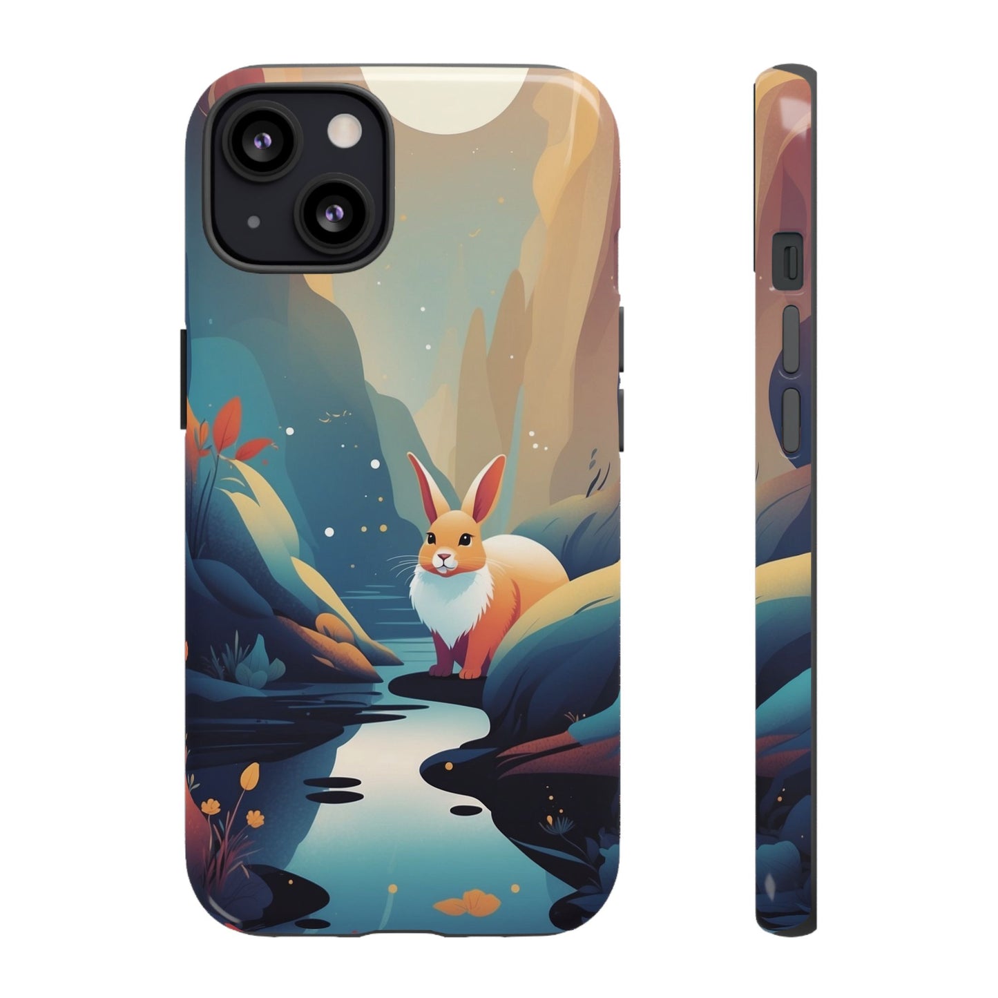 iPhone 13 / Glossy Phone Case - Stylised Rabbit Design Phone Case