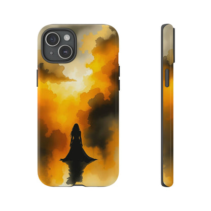 iPhone 15 Plus / Glossy Phone Case - Watercolour Gothic Woman in Black Phone Case