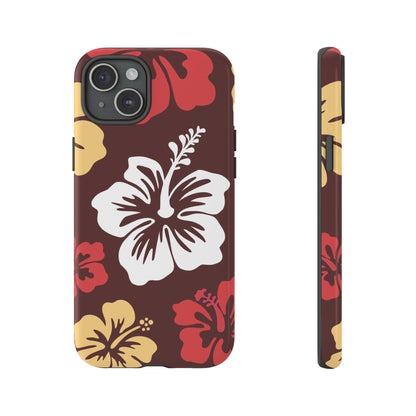 iPhone 15 Plus / Glossy Phone Case - ’Hibiscus Retro Pattern #2’ Phone Case