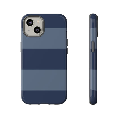 Dark Blue Horizontal Stripe Pattern Phone Case - Blue Phone Case - iPhone 14 / Glossy