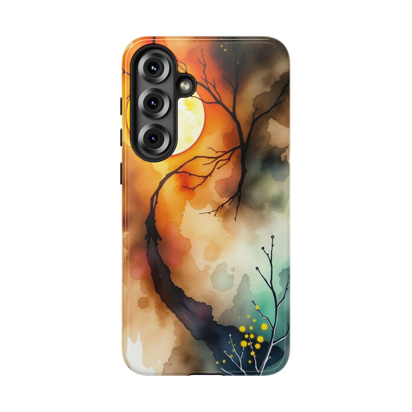 Samsung Galaxy S25 Plus / Glossy Phone Case - Abstract Watercolour Gothic Scene Phone Case
