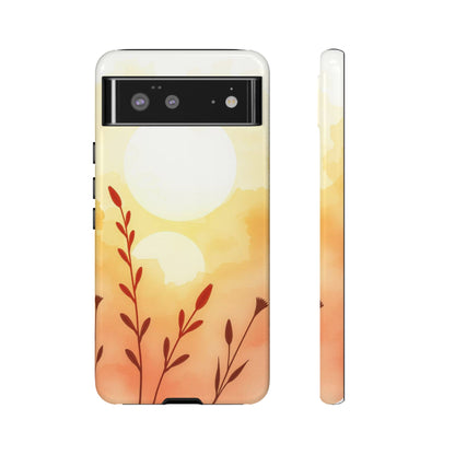 Google Pixel 6 / Glossy Phone Case - Watercolour Wildflower & Sun Design Phone Case