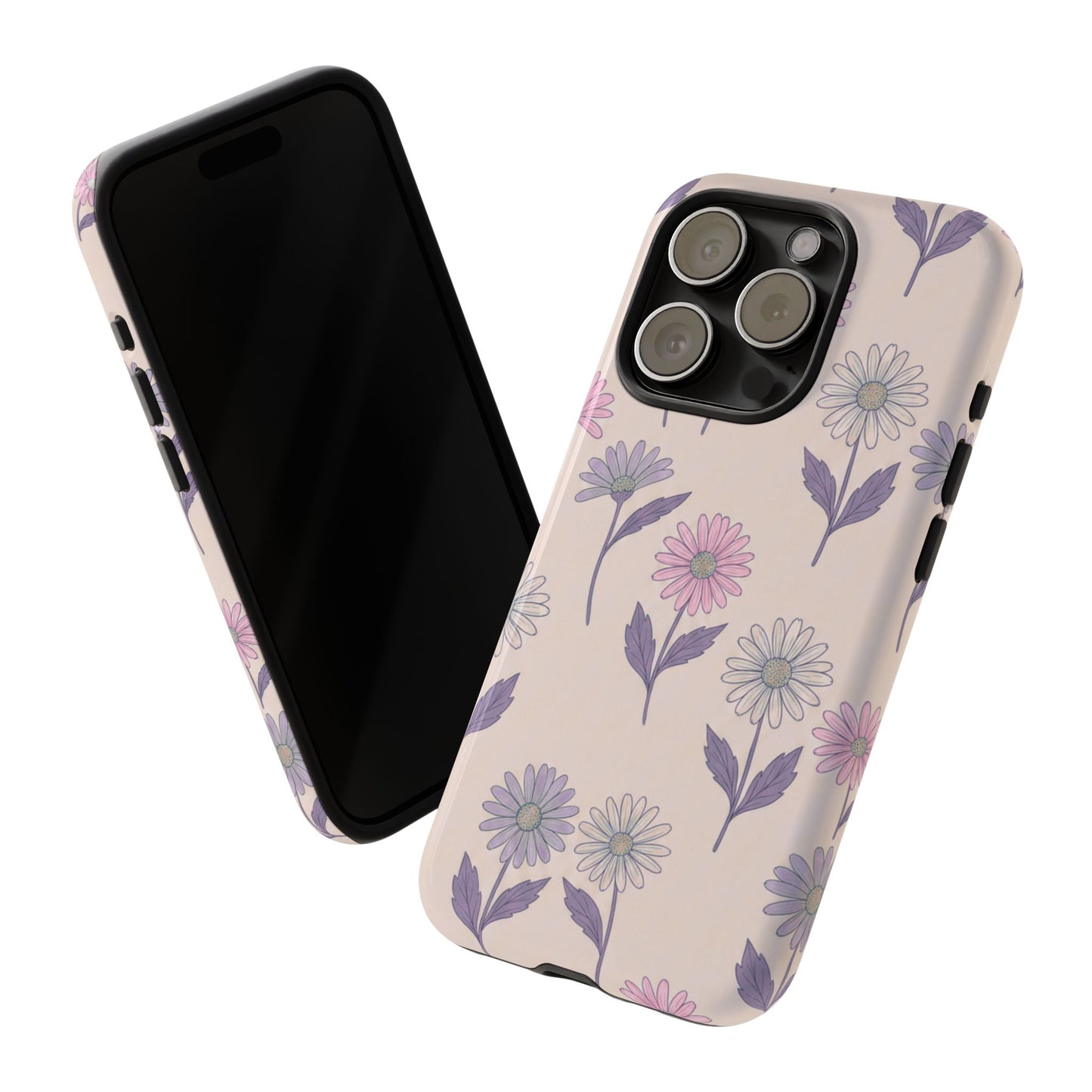Pretty Pink & Purple Daisy Pattern Phone Case