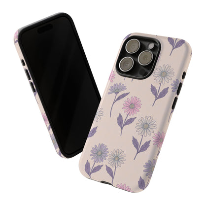 Pretty Pink & Purple Daisy Pattern Phone Case