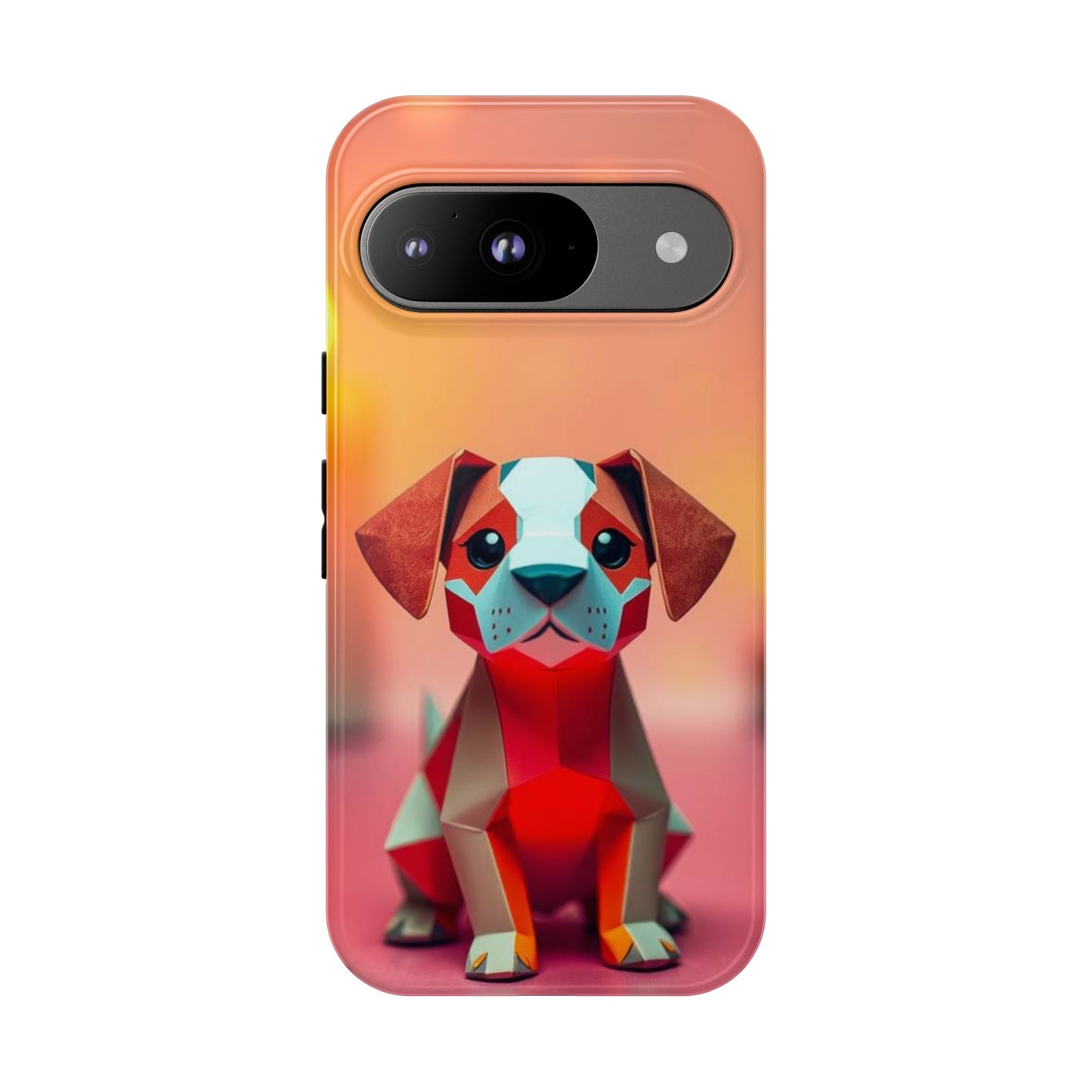 Google Pixel 9 / Glossy Phone Case - Origami Dog Design Phone Case