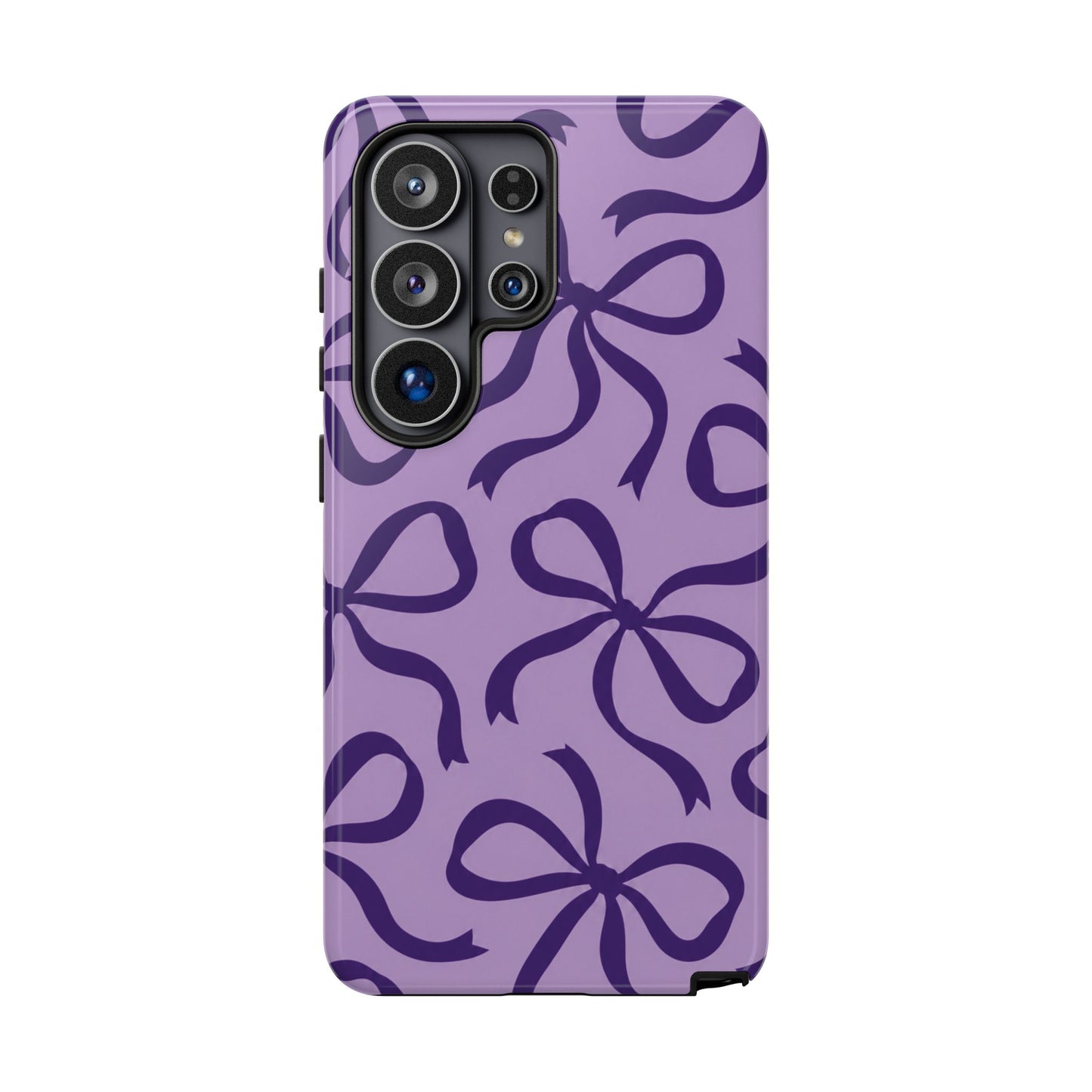 Bold Lilac and Deep Purple Bow Pattern Phone Case