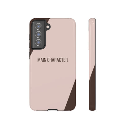 Samsung Galaxy S21 FE / Glossy Phone Case - Sassy Statement Case ’Main Character’ in Pink & Brown