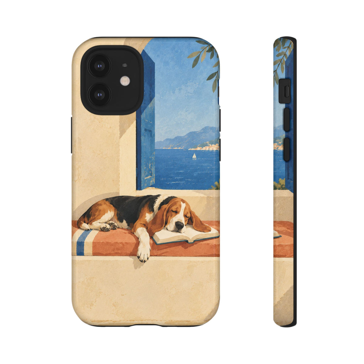 Basset Hound Unfinished Chapter Phone Case - Multicolor Phone Case - iPhone 12 Mini / Glossy