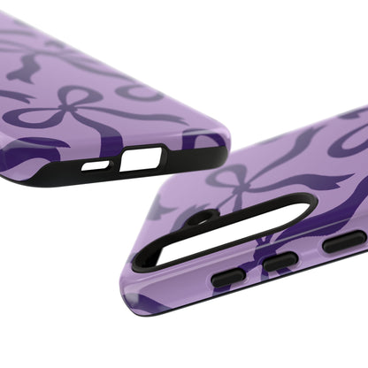 Bold Lilac and Deep Purple Bow Pattern Phone Case - Purple Phone Case