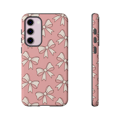 Chic Blush Pink Bow Pattern Phone Case