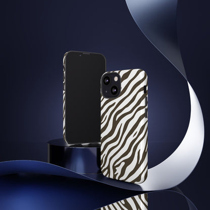Stylish Mocha Zebra Print Phone Case