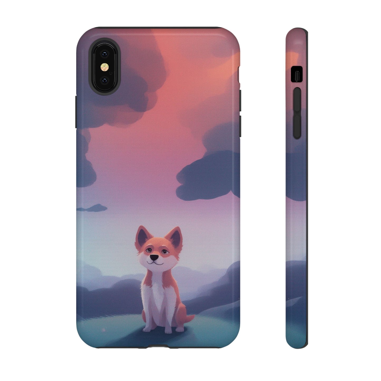 iPhone XS MAX / Glossy Phone Case - Cute Dog & Cloud Design Phone Case