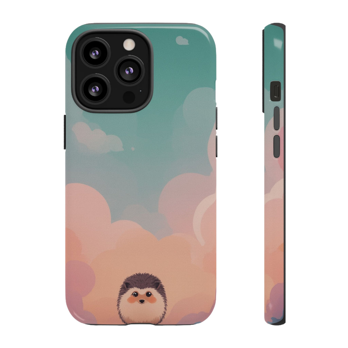Cute Hedgehog & Cloud Design Phone Case - Multicolor Phone Case - iPhone 13 Pro / Glossy