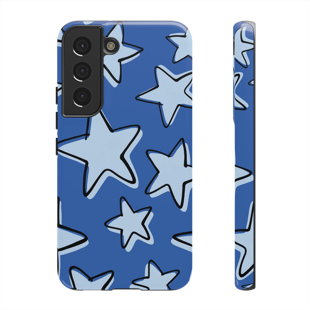 Cobalt Blue Doodle Star Phone Case